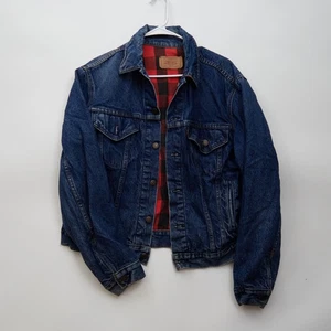 Vintage 80’s Levis 70411 0816 Flannel Lined Dark Denim Trucker Jacket Size 44 - Bild 1 von 5