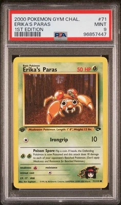 2000 POKEMON GYM CHALLENGE 71 ERIKA'S PARAS PSA 9 MINT 1ST EDITION - Image 1 of 2