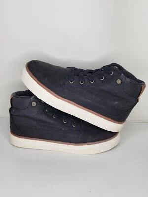 Penguin мальчиков черная кожа/хлопок шнурует вверх высоты верхний кроссовок туфли размер 6 - Изображение 1 из 4