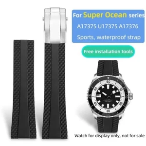 22mm Rubber Strap Bracelet For 42mm Breitling Superocean A173 Navigator/Avenger - Picture 1 of 30