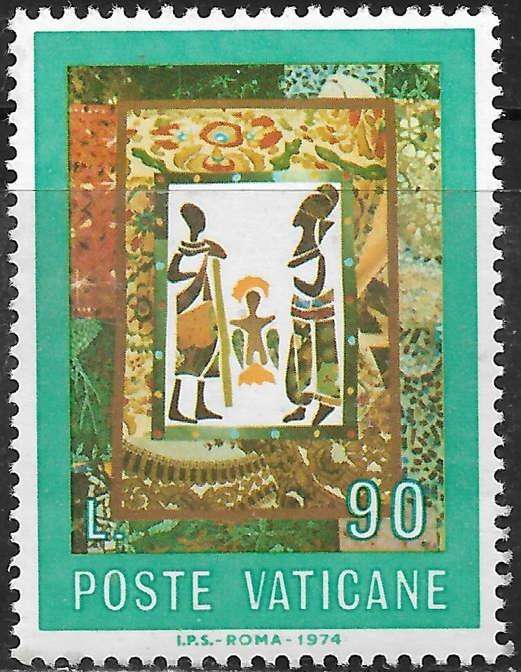 Sello Vaticano - Scott #553 - 90 l verde y multi OG MNH 1974 Foto 1 de 1