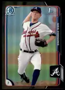2015 Bowman Chrome Black Refractor Wes Parsons Atlanta Braves #BCP102 - Picture 1 of 2