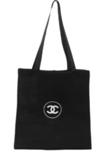 Authentic Chanel Black Mesh Beach Bag Tote - Picture 1 of 1