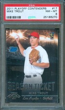 2011 Playoff Contenders MIKE TROUT Rookie Trading Card Angels #17 PSA 8