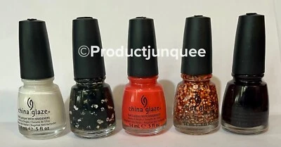 China Glaze Nail Polish LOT Of 5 White Whirled Away Hopes Glimmer More Crimson - Image 1 of 4