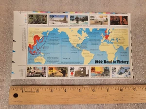 US #2838 MNH sheet of 10, 29c World War II, 1944: Road to Victory WW2 - Picture 1 of 2