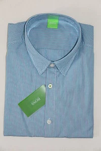 Camisa HUGO BOSS VERDE, Mod. Bissvil, talla M (39-40) - (US 15,5-15,7) azul medio - Imagen 1 de 5