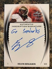 Kelvin Benjamin 2014 Leaf Trinity Inscription Auto Silver 09/15 Florida State