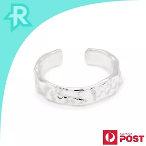 Hammered Medium Band Sterling Silver 925 Toe Ring - Picture 1 of 7