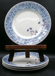 Vtg. Pier 1 Dinner Plates BLUEBERRY SPRAY Pattern Earthenware 10.5" Set/5 NICE!! - Picture 1 of 21