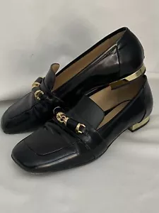 Marion Parke Black Patent Flat Square Toe Loafer 36.5 Shoes Business Preppy - Picture 1 of 20