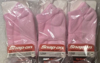 PINK Snap-On LOW PROFILE Socks Medium (6-10) MADE IN USA! *3 Pairs* - Image 1 of 4