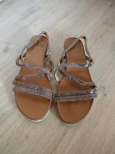 Sandalen Schuhe braun Glitzer neu 38 - Bild 1 von 3