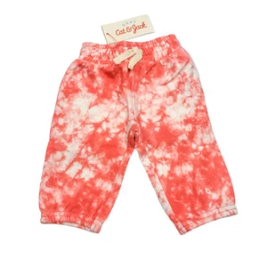 Cat & Jack Baby Girl Size NB Sweatpants Coral Tie Dye - Picture 1 of 6