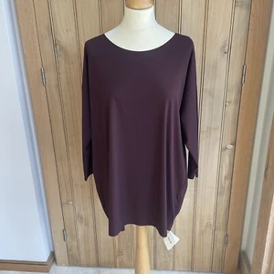 Wolford Round Neck 3/4 Sleeve Modal Top | Aubergine | Womens Medium BNWT | £180 - Picture 1 of 7