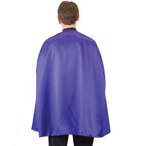 ADULT SUPERHERO COSTUME CAPE MENS WOMENS 36" COSTUME CAPE CLOAK BLACK RED BLUE
