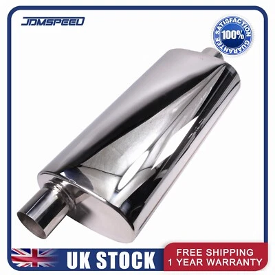 JDMSPEED New 304 Stainless Steel Exhaust Silencer 2.5" 63mm 5" x 8" Oval x 18" C/O