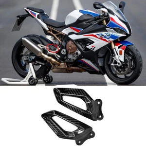für 2019 - 2022 BMW S1000RR 100% Carbon Fiber Fersenschutzplatten Fußraste Twill - Picture 1 of 7