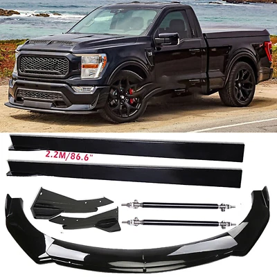 Front Bumper Lip Spoiler Diffuser Side Skirt Splitter Rear For Ford F150 F-150 - Imagem 1 de 4
