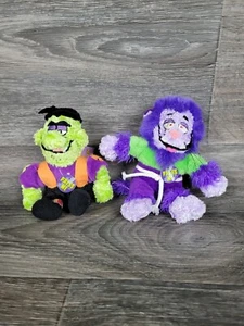 2pc Happy Haunters Frankenstein Plush Plushie Stuffed Vintage Halloween Toy Rare - Picture 1 of 6