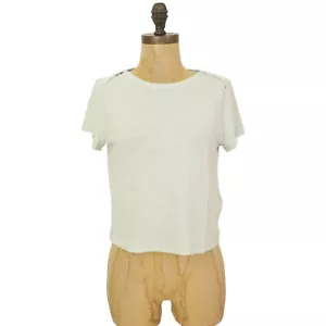 MADEWELL Contrast Bib Crop Tee M Iced Mint Green Crew Short Sleeve NWT B77 - Picture 1 of 6