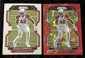 LOT (2) Isaiah Simmons 2021 Prizm Red Ice 🔴🧊 + Base Card #81 Arizona Cardinals - Bild 1 von 2