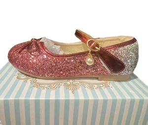 Girls Kids Flat Dress Shoes Size 11 Princess Shoes Wedding Party - Picture 1 of 9
