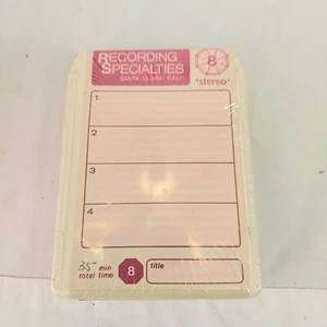 Recording Specialties 8 Track Stereo Blank 35 min Santa Clara Calif. Vtg. As Is - Picture 1 of 4