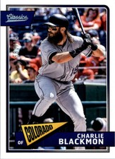 2018 Classics Timeless Tribute #19 Charlie Blackmon /199 - NM-MT