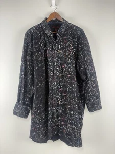 Camisa de vestir Visconti negra multi geométrica con botones para hombre talla 3XLB - Imagen 1 de 8