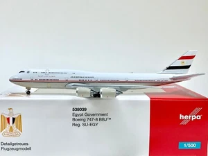 Herpa Wings 1:500 Egypt Government Boeing 747-8 BBJ SU-EGY 538039 - Picture 1 of 1