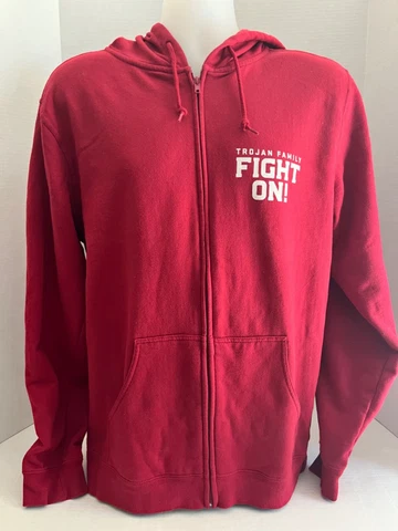 USC Trojans Trojan Family " We fight as One" " Fight ON" Full Zip Hoodie Size L Cover