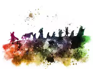 ART PRINT Lord of the Rings, The Fellowship illustration, Wall Art, Gift - Picture 1 of 2