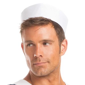Sailor Hat White Service Dixie Cup Beanie Cap Sea Uniform Costume 234 - Picture 1 of 4