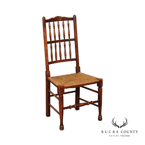English Lancashire Spindle Back Rush Side Chair Cover
