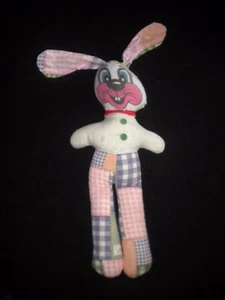 Superior Toy Patchwork Rabbit Vtg Stuffed Carnival Doll 21” Amusement Park Bunny - Picture 1 of 3