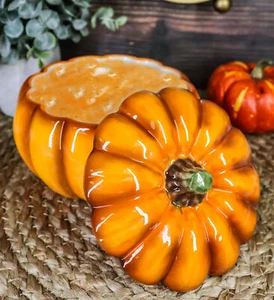 Ebros Home Kitchen Gourmet Hearty Orange Ceramic Pumpkin Soup Or Dessert Bowl - Picture 1 of 9