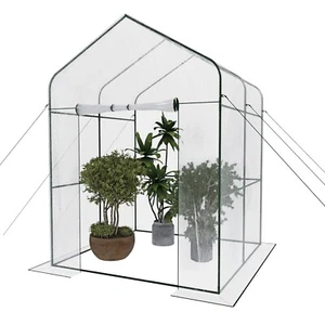 Serra da giardino orto senza ripiani telaio a casetta in acciaio 143x143x195 cm - Foto 1 di 9