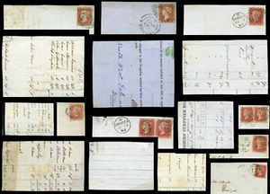 GB QV PENNY REDS WALES POSTMARKS on TURNPIKE PIECES EACH ONE PRICED - Picture 1 of 17