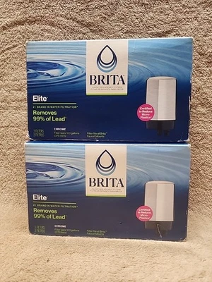 2 Boxes:  Brita Elite Faucet mount replacement water filter FR-200 3-pack chrome - Image 1 of 4