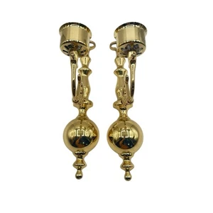 Candle Holder Set Of 2 Solid Brass Arm Wall Sconce Candle Holders - Picture 1 of 6
