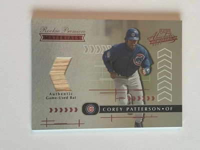 COREY PATTERSON ABSOLUTE ROOKIE PREMIERE GAME USED BAT RC SP /700 CHICAGO CUBS - Image 1 of 2