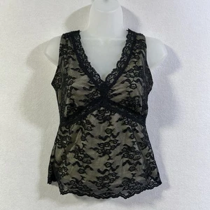 Camiseta sin mangas Babydoll de encaje negra Y2K de colección S gótica hada coqueta bruja caprichosa - Imagen 1 de 11