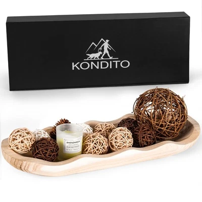 Wavy Edge Wooden Dough Bowl for Decor 16"L Lightweight Paulownia Wood Hand Ca... - Image 1 of 4