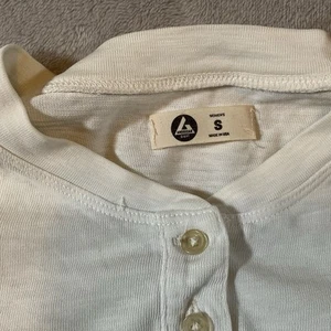 Camicia American Giant Uomo Small S Bianca Manica Lunga Henley - Foto 1 di 6