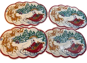 4 manteles individuales vintage de vinilo de Navidad Town & Country decorados para el hogar 18"x11,5" 1994 - Imagen 1 de 5