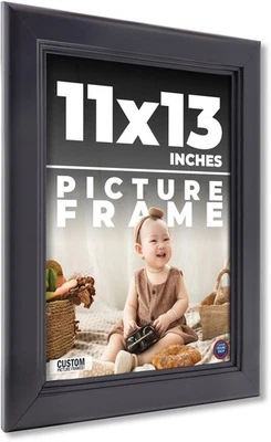 11x13 Frame Black Picture Frame  Modern Photo Frame UV Acrylic, Acid Free Backer - Image 1 of 4