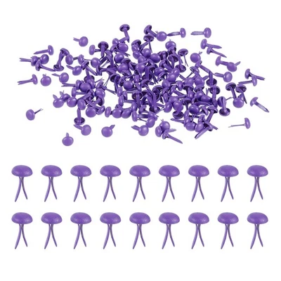200 Pcs Paper Fasteners Mini Metal Fastener Purple 0.3"x0.18" - Image 1 of 4