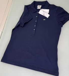 Polo Lacoste donna 14 46 (XL) piqué elasticizzata blu navy manica corta nuova - Foto 1 di 7
