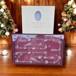 Vintage eingestellt Keramik Scheune Kronleuchter Klarglas Girlande 60 cm NEU - Bild 1 von 6